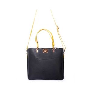 Rangoon Double Strap Tote Hand Bag For Women Black