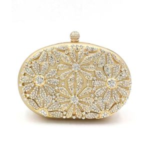 Rangoon Flower Fancy Clutch For Women Golden