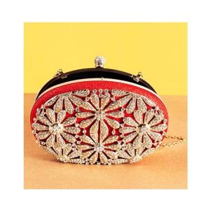 Rangoon Flower Fancy Clutch For Women Red