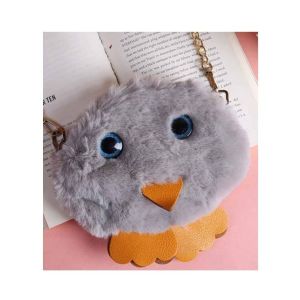 Rangoon Fluffy Pouch Bag For Women Grey