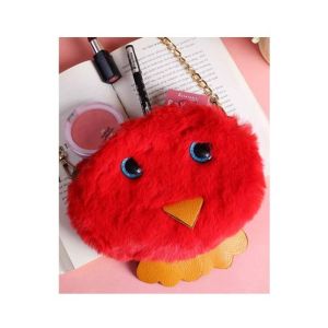 Rangoon Fluffy Pouch Bag For Women Red