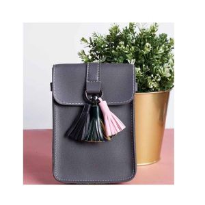 Rangoon Tassels Mobile Bag For Women Grey