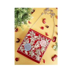 Rangoon Velvet Handmade Clutch For Women Red