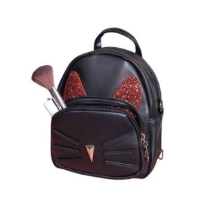 Rangoon Cat Face Mini Backpack For Women Black