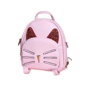 Rangoon Cat Face Mini Backpack For Women Light Pink