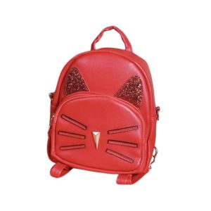 Rangoon Cat Face Mini Backpack For Women Red