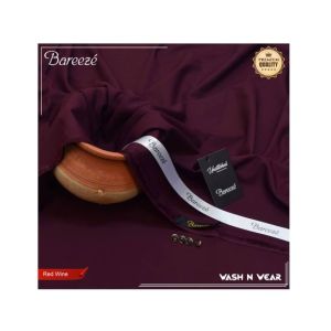 Sabri Textile Original Bareeze Unstitched Suits For Men-Red Wine