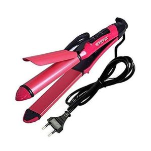 Sasti Market Nova Professional 2 In 1 Hair Straightener And Curler Pink