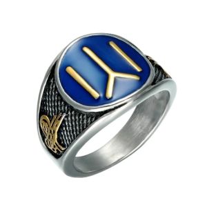 Scenic Accessories Eartugul Oriented Kayi Men Ring Blue