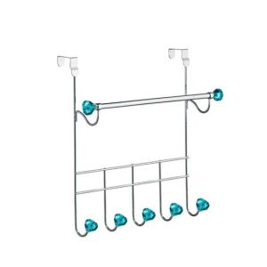 Premier Home Over Door Diamantes 5 Hooks Hanger - Teal (509712)