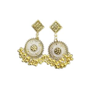 Shaz Jewels Round Jhumka Rust Golden