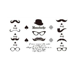 Ferozi Traders Gentleman Hat & Cute Beard Glasses Waterproof Tattoo