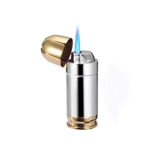 Shop Zone Bullet Shape Refillable Cigarette Lighter Silver