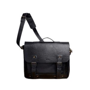 Snug Austin 2.0 Double Studs Leather Laptop Bag Black