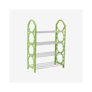 Choice Center 4 Layer Plastic and Aluminum Metal Standing Shoe Rack