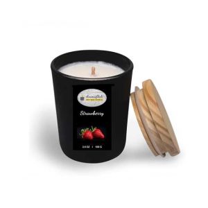 Aromaflick Strawberry Soy Glass Candle - Black