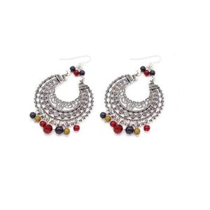 Style Axis Delicate Beads Dangle Earring For Women Sliver