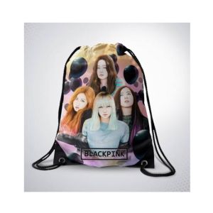 Traverse Black Pink Digital Printed Drawstring Bag (T573DRSTR)