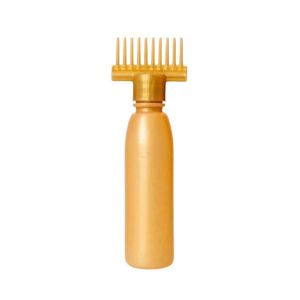 The Rubian Store Golden Plastic Oil Comb Bottle for Hairs