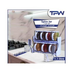 TPWfamily Spice Jar Set With Rack Pack Of 7