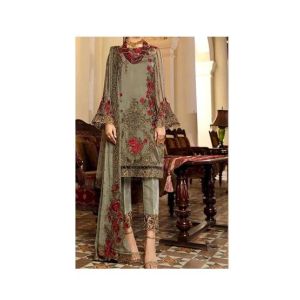 Trend Store Unstitched Embraided Chiffon Suit For Women