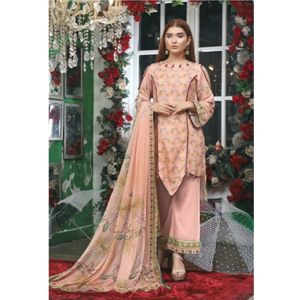 UK Fashion Embroidered Chiffon Dupatta 3 Piece