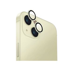 Uniq Optix Aluminium Camera Lens Protector For iPhone 15/15 Plus - Pale Yellow