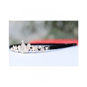 Wish Luxury Crystal Crown Headband For Girls Golden-1Pc