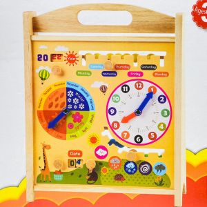 Shopeasy Wooden Calendar, Clock And Computing