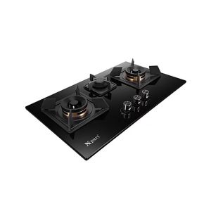 Xpert Full Brass Glass Gas Hob (XGT-3-617)