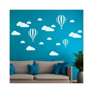 Zain Sticker Wall White Clouds Air Balloons Sticker