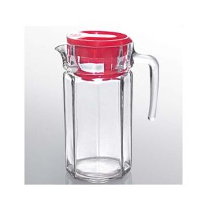 ZS Store Glass Jug With Red Lid Pack Of 2