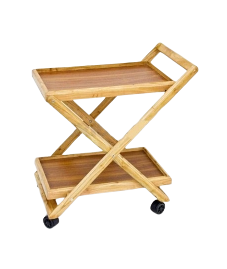 iShopping - Easy Shop Wooden Two Flappers Tea Trolley