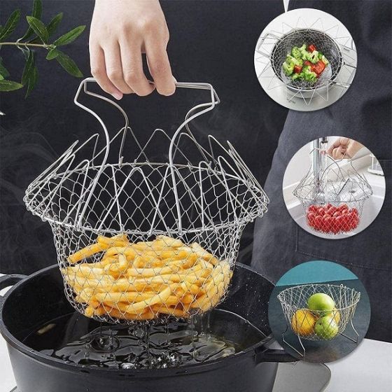 iShopping - Promax Stainless Steel Foldable Cooking Basket