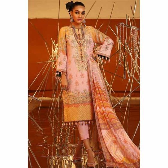 Al Karam Festive Collection 2020 3 Piece (FC-13F-20-Pink)