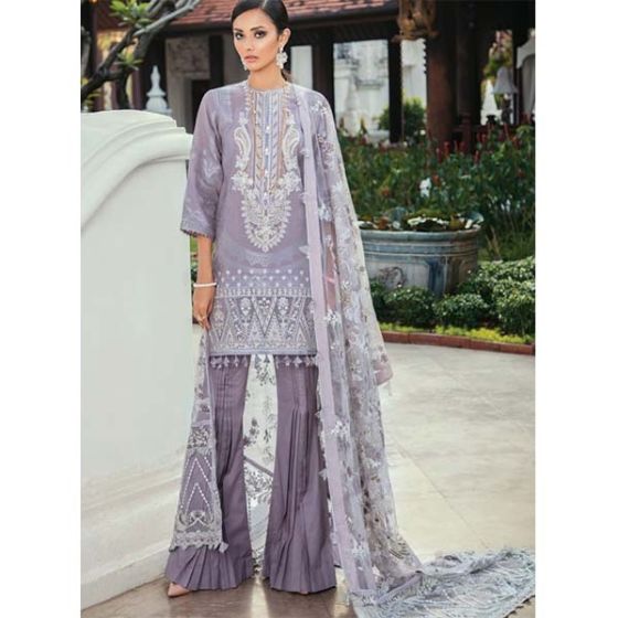 Baroque Premium Collection 2020 Embroidered Lawn 3 Piece Lilac Mist (PL-04)