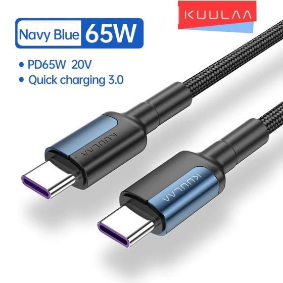 Kuulaa 65W USB Type-C Fast Charging Cable 1M Blue