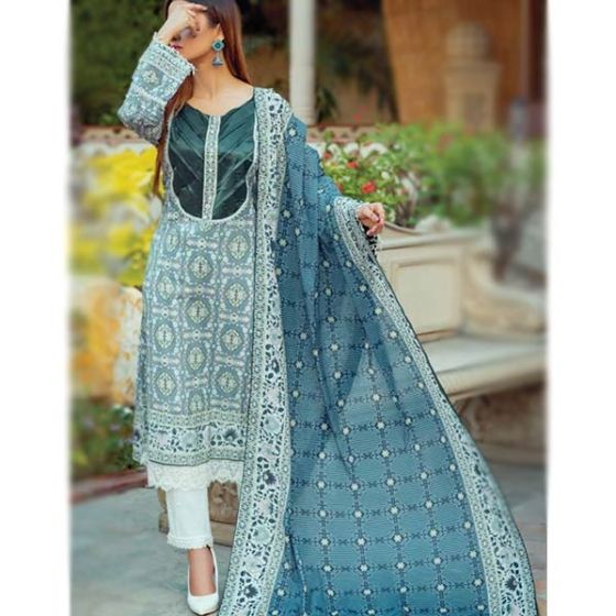 Tarzz Zyra Summer Lawn Collection Vol.2 3 Piece Lavender Grey (L20-S2-47)