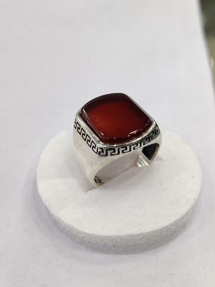 iShopping - Gilgit Bazaar Aqeeq Stone Silver Ring (17)