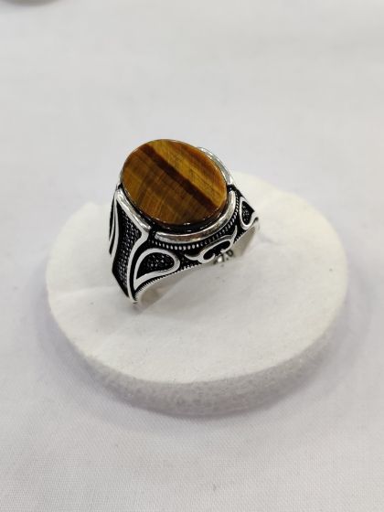 iShopping - Gilgit Bazaar Tiger Eye Stone Silver Ring (26)