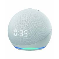 Amazon Echo Dot 4th Generation with Clock Glacier White