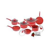 Domestic Cookware Nonstick Jumbo 21PCs Gift Set Red (D-161)