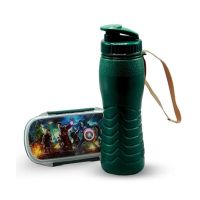 Appollo Lunch Box With Water Bottle-Dark Green