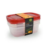 Appollo Crisper Food Container Extra Large (Pack Of 3)-Red