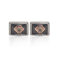 Cufflers Vintage Black Rectangle Cufflinks - (1026)