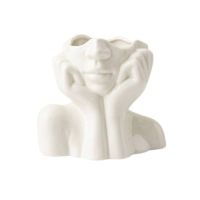 Just Serene Nordic Style Girl Head Shaped Vase Flower White