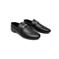 Hand Craft Collection Genuine Cow Leather Shoes For Men-Black