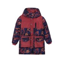 HnH Marketing Printed Panel Long Quilted Jacket For Women-12-13 Years