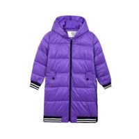 HnH Marketing Long Quilted Zipper Hoodie For Women Purple-6-8 Year