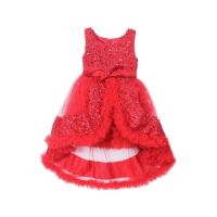 HnH Marketing Turkish Fancy Frill Fairy Frock For Kids-6-10 Months-Red